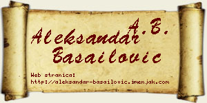 Aleksandar Basailović vizit kartica